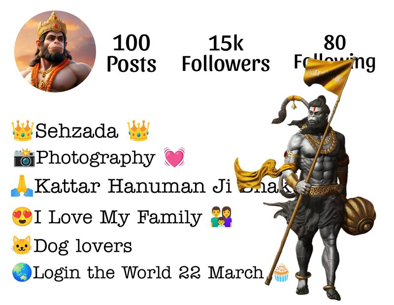 Instagram bio for Hanuman Bhakt 