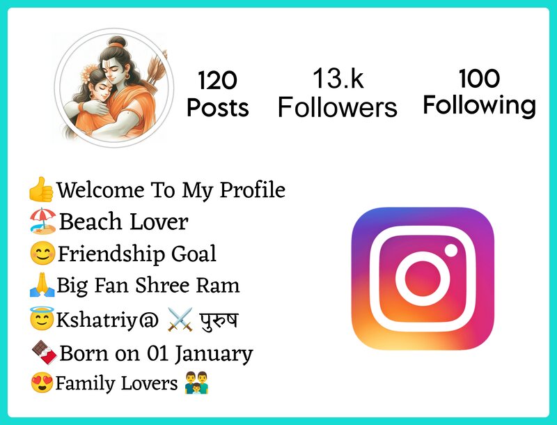 Shree Ram Bio For Instagram
