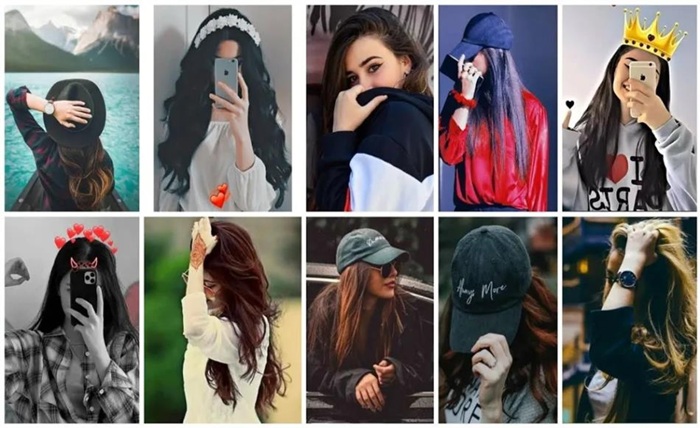 instagram stylish hidden face girl pic